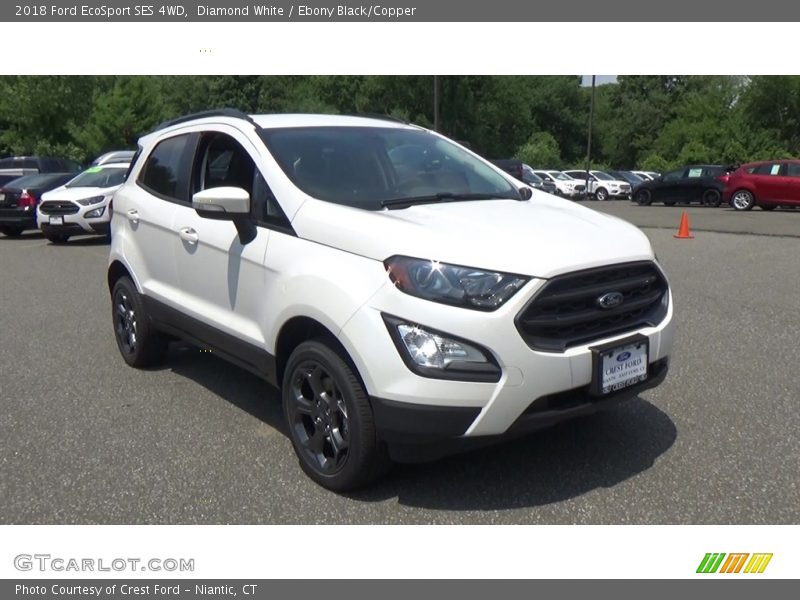 Diamond White / Ebony Black/Copper 2018 Ford EcoSport SES 4WD