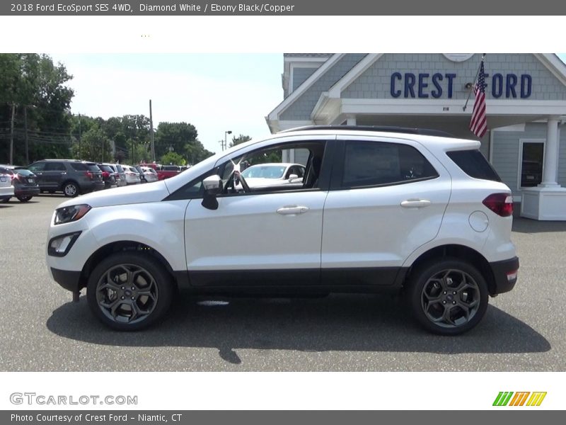 Diamond White / Ebony Black/Copper 2018 Ford EcoSport SES 4WD