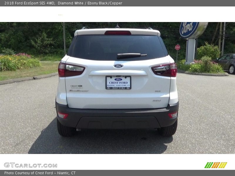 Diamond White / Ebony Black/Copper 2018 Ford EcoSport SES 4WD