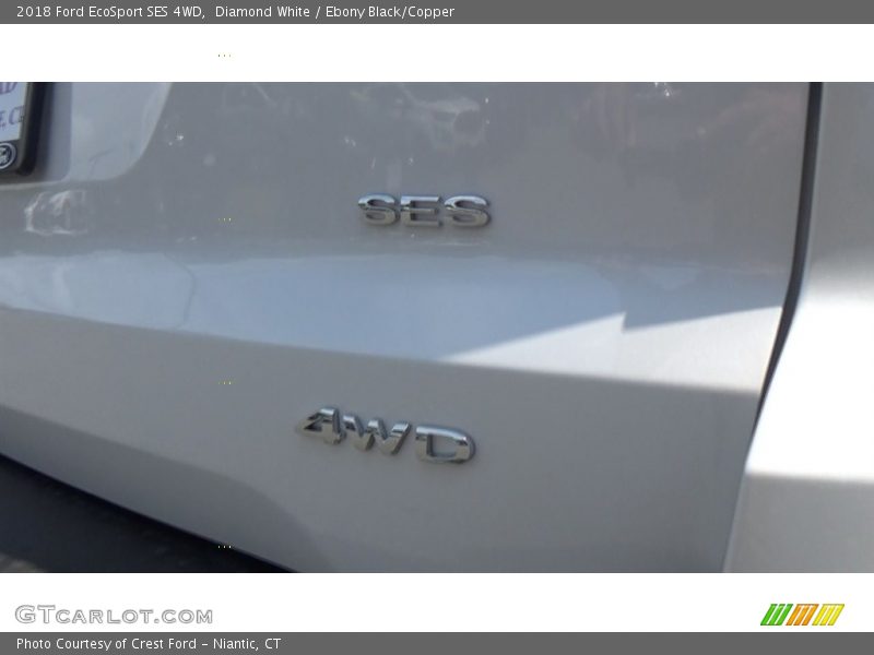 Diamond White / Ebony Black/Copper 2018 Ford EcoSport SES 4WD
