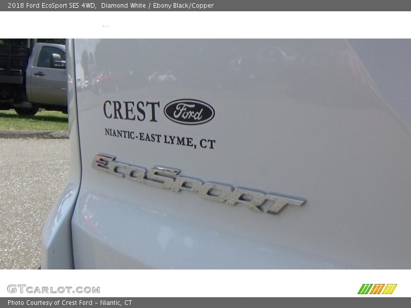 Diamond White / Ebony Black/Copper 2018 Ford EcoSport SES 4WD