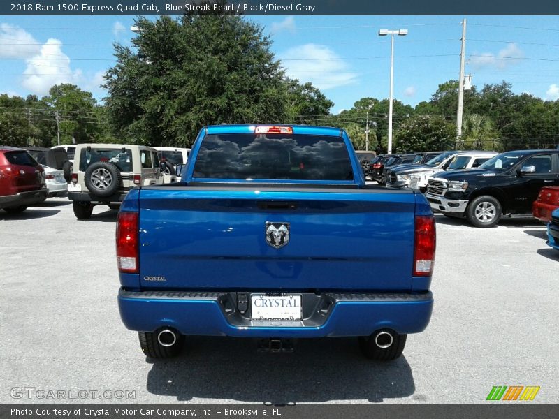 Blue Streak Pearl / Black/Diesel Gray 2018 Ram 1500 Express Quad Cab