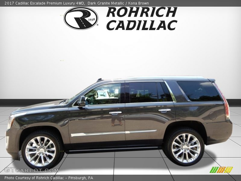 Dark Granite Metallic / Kona Brown 2017 Cadillac Escalade Premium Luxury 4WD