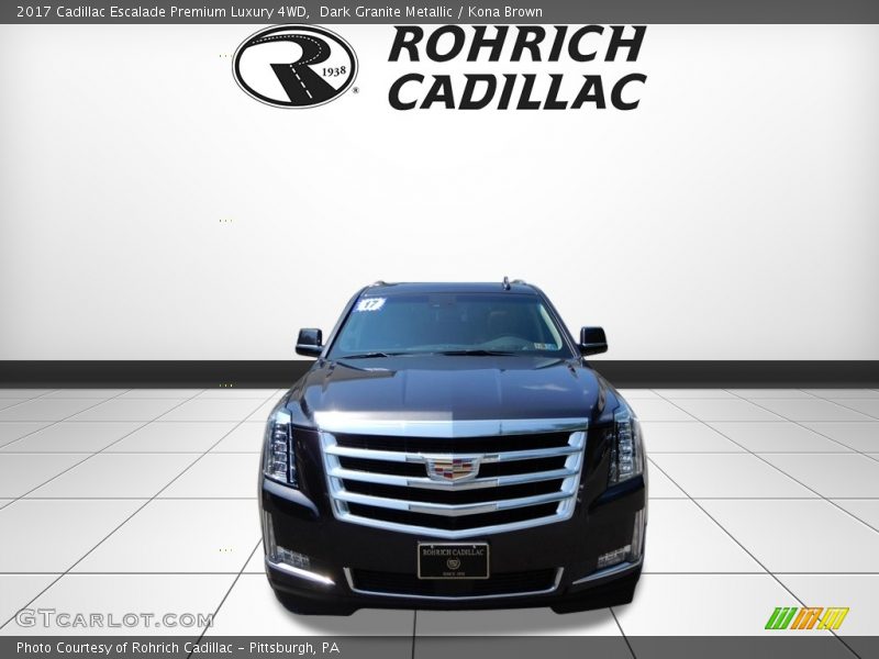 Dark Granite Metallic / Kona Brown 2017 Cadillac Escalade Premium Luxury 4WD