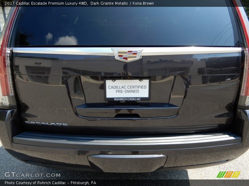 Dark Granite Metallic / Kona Brown 2017 Cadillac Escalade Premium Luxury 4WD