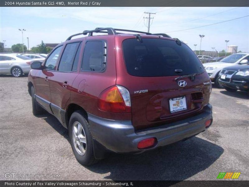 Merlot Red / Gray 2004 Hyundai Santa Fe GLS 4WD