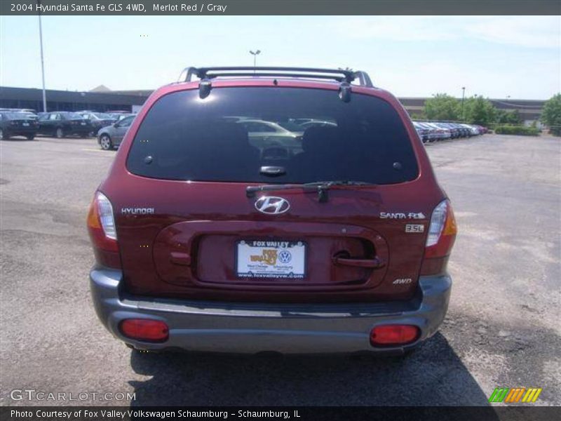 Merlot Red / Gray 2004 Hyundai Santa Fe GLS 4WD