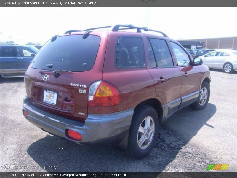 Merlot Red / Gray 2004 Hyundai Santa Fe GLS 4WD