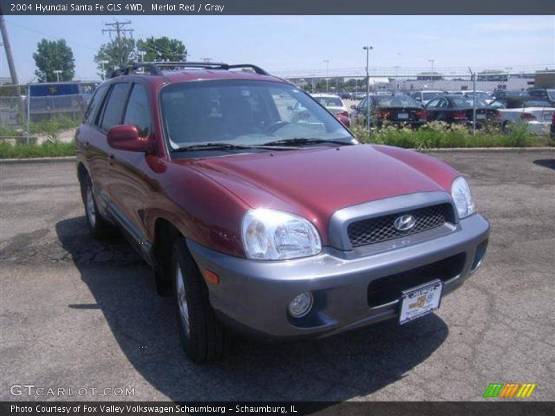 Merlot Red / Gray 2004 Hyundai Santa Fe GLS 4WD