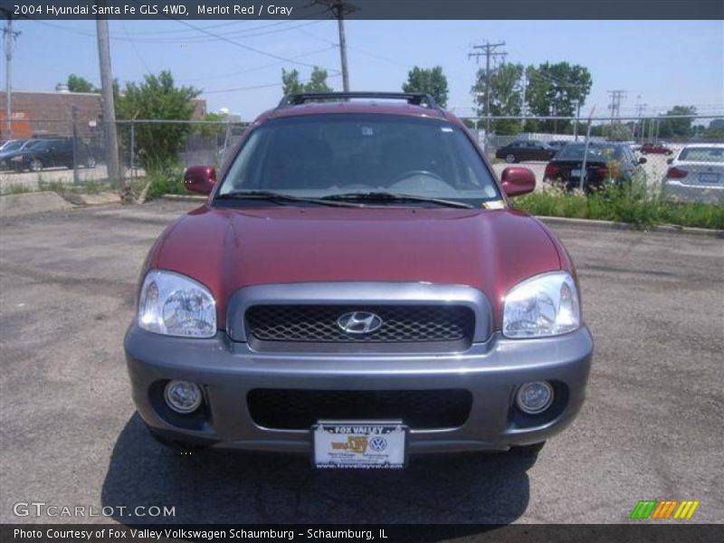 Merlot Red / Gray 2004 Hyundai Santa Fe GLS 4WD
