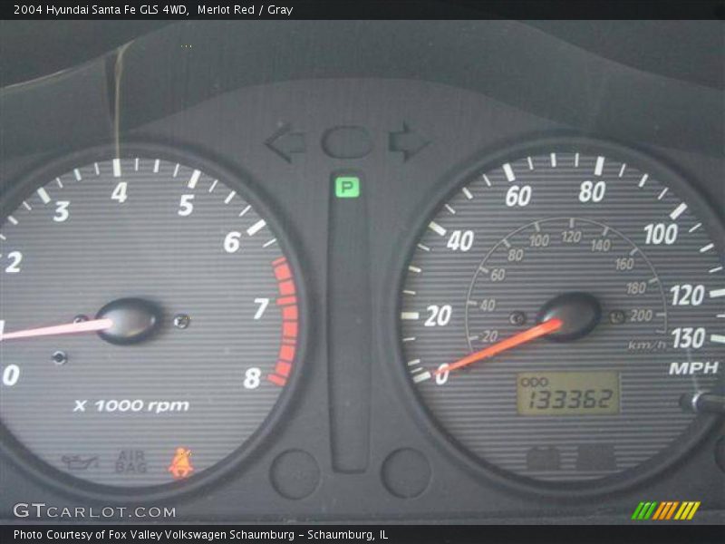 Merlot Red / Gray 2004 Hyundai Santa Fe GLS 4WD