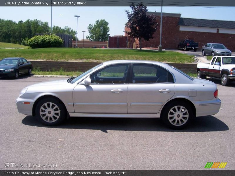 Brilliant Silver / Black 2004 Hyundai Sonata V6