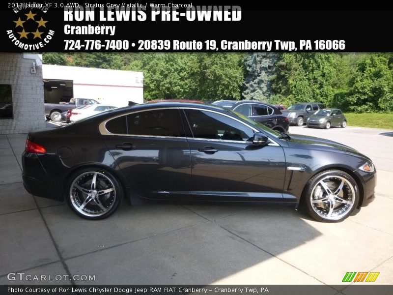 Stratus Grey Metallic / Warm Charcoal 2013 Jaguar XF 3.0 AWD