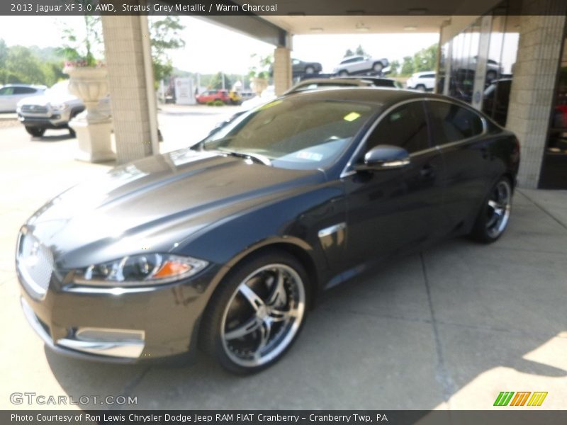 Stratus Grey Metallic / Warm Charcoal 2013 Jaguar XF 3.0 AWD