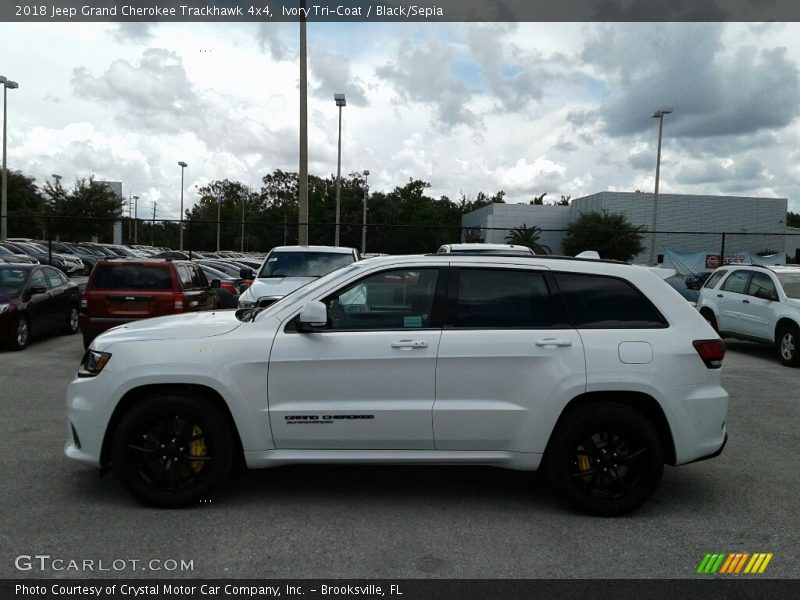 Ivory Tri-Coat / Black/Sepia 2018 Jeep Grand Cherokee Trackhawk 4x4