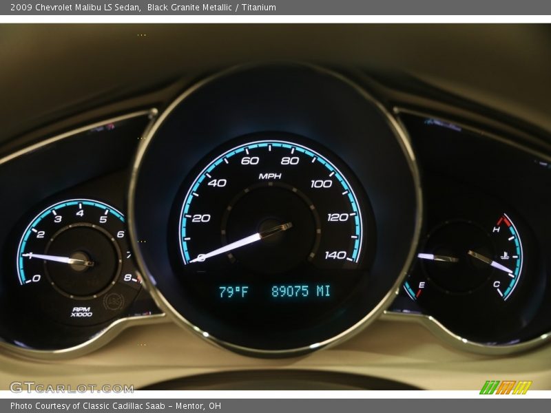 Black Granite Metallic / Titanium 2009 Chevrolet Malibu LS Sedan