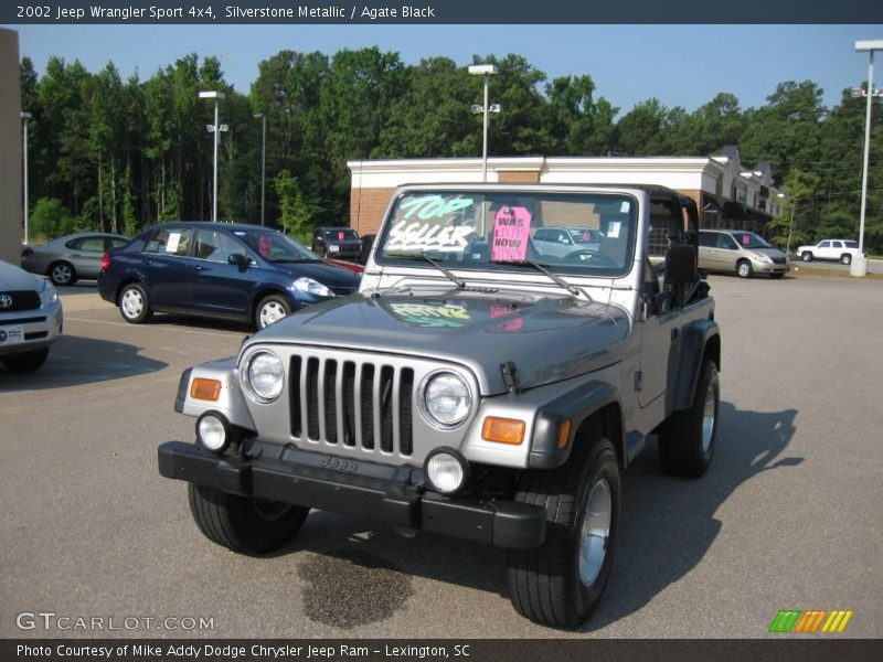 Silverstone Metallic / Agate Black 2002 Jeep Wrangler Sport 4x4