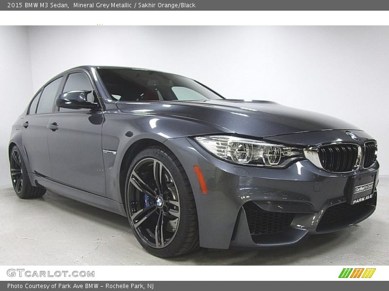 Mineral Grey Metallic / Sakhir Orange/Black 2015 BMW M3 Sedan