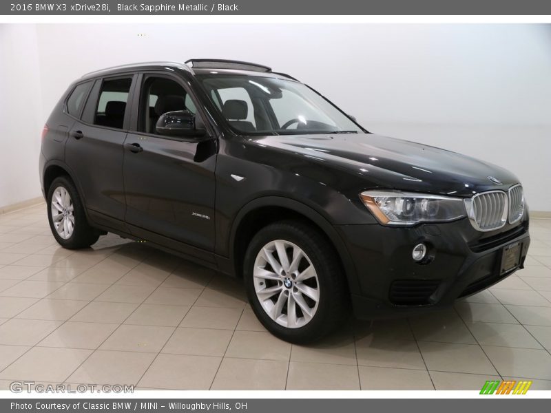 Black Sapphire Metallic / Black 2016 BMW X3 xDrive28i