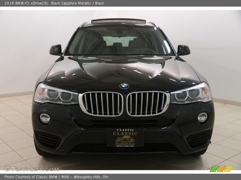 Black Sapphire Metallic / Black 2016 BMW X3 xDrive28i