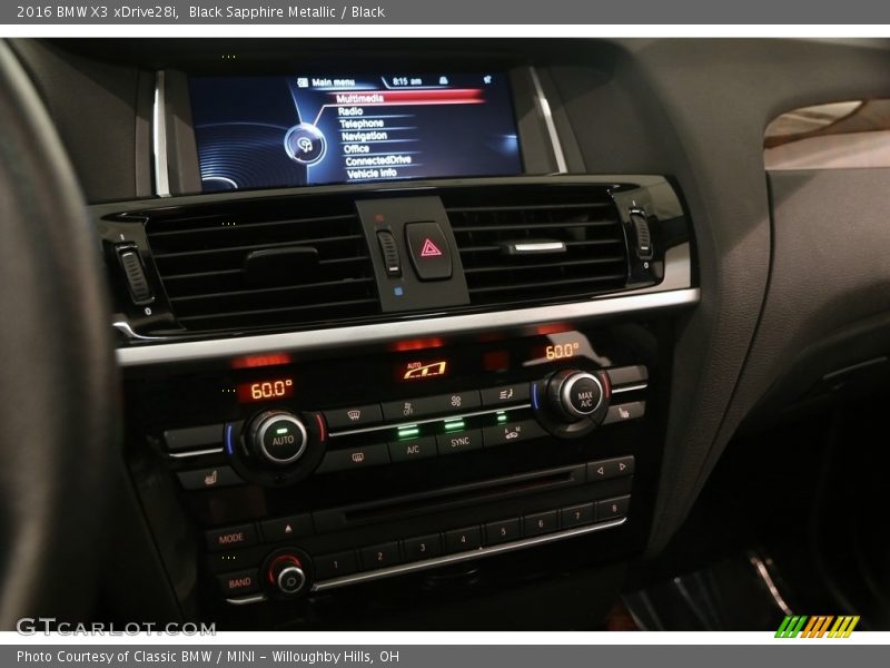 Black Sapphire Metallic / Black 2016 BMW X3 xDrive28i