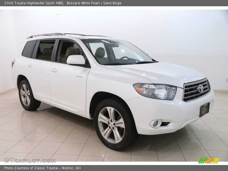 Blizzard White Pearl / Sand Beige 2009 Toyota Highlander Sport 4WD