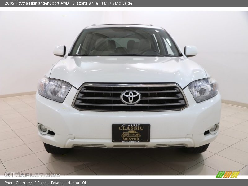 Blizzard White Pearl / Sand Beige 2009 Toyota Highlander Sport 4WD