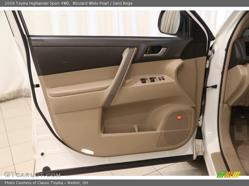 Blizzard White Pearl / Sand Beige 2009 Toyota Highlander Sport 4WD