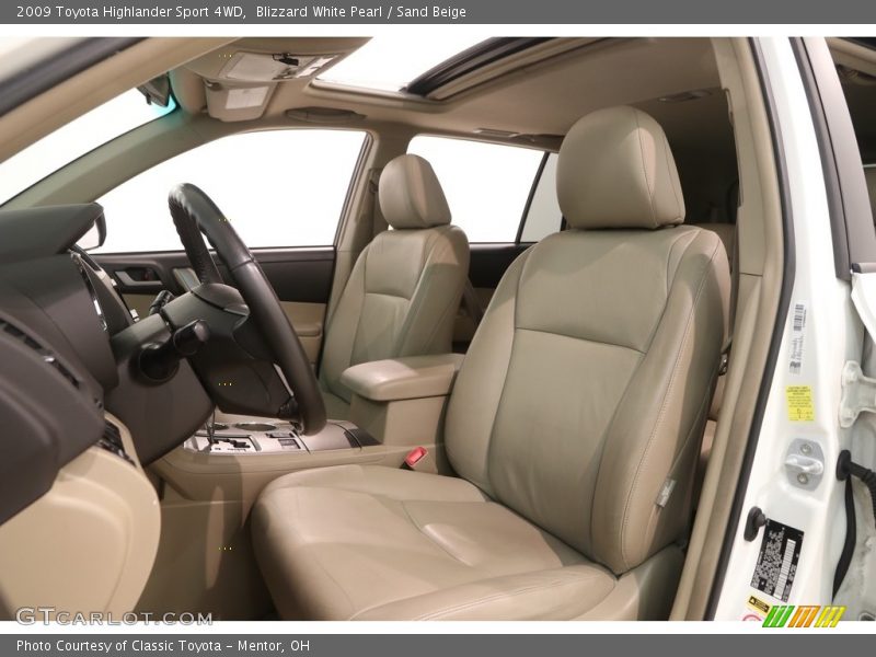 Blizzard White Pearl / Sand Beige 2009 Toyota Highlander Sport 4WD