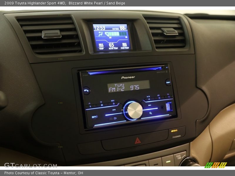 Blizzard White Pearl / Sand Beige 2009 Toyota Highlander Sport 4WD
