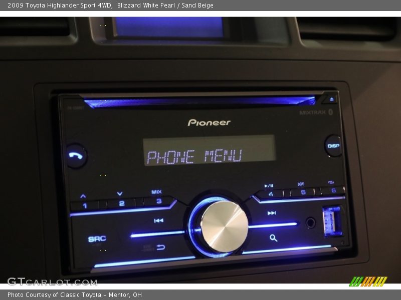 Blizzard White Pearl / Sand Beige 2009 Toyota Highlander Sport 4WD