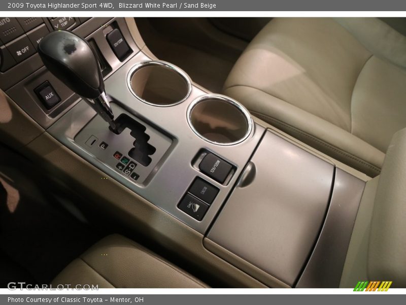 Blizzard White Pearl / Sand Beige 2009 Toyota Highlander Sport 4WD