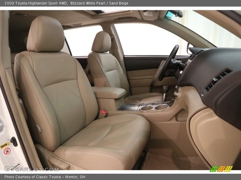Blizzard White Pearl / Sand Beige 2009 Toyota Highlander Sport 4WD