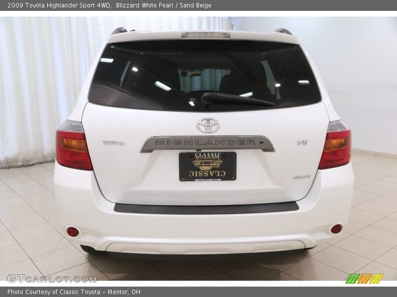 Blizzard White Pearl / Sand Beige 2009 Toyota Highlander Sport 4WD
