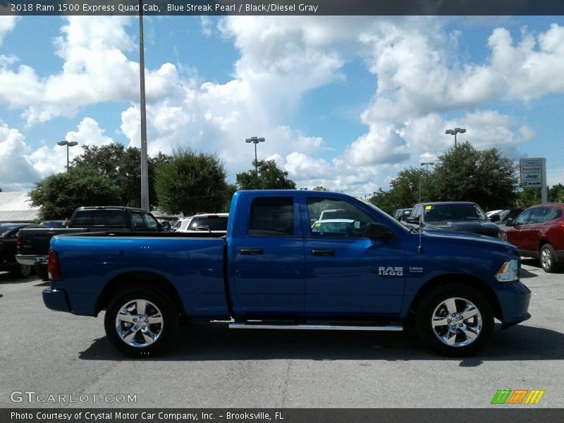 Blue Streak Pearl / Black/Diesel Gray 2018 Ram 1500 Express Quad Cab
