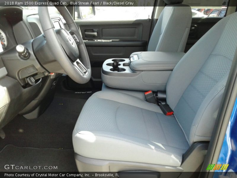 Blue Streak Pearl / Black/Diesel Gray 2018 Ram 1500 Express Quad Cab