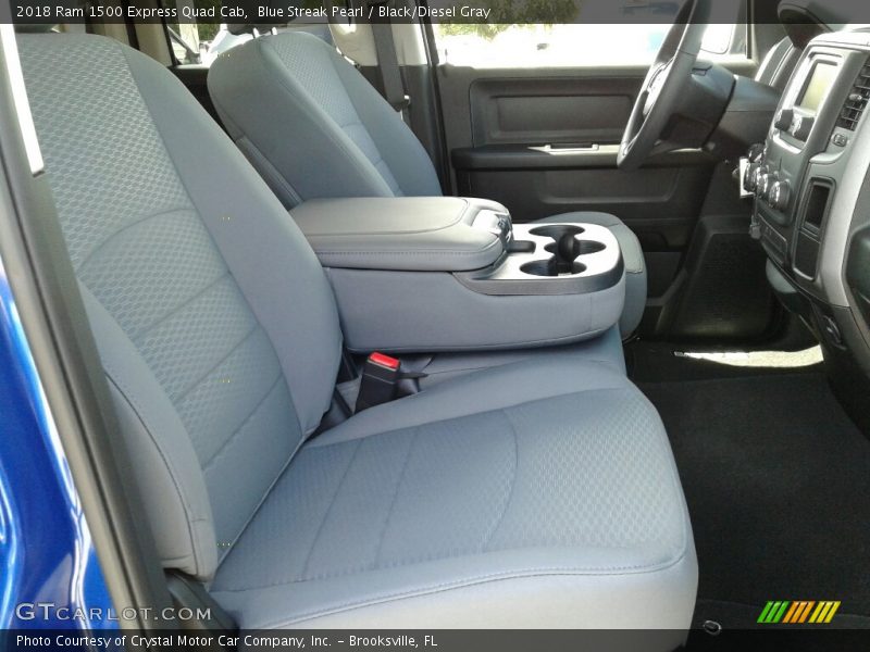 Blue Streak Pearl / Black/Diesel Gray 2018 Ram 1500 Express Quad Cab
