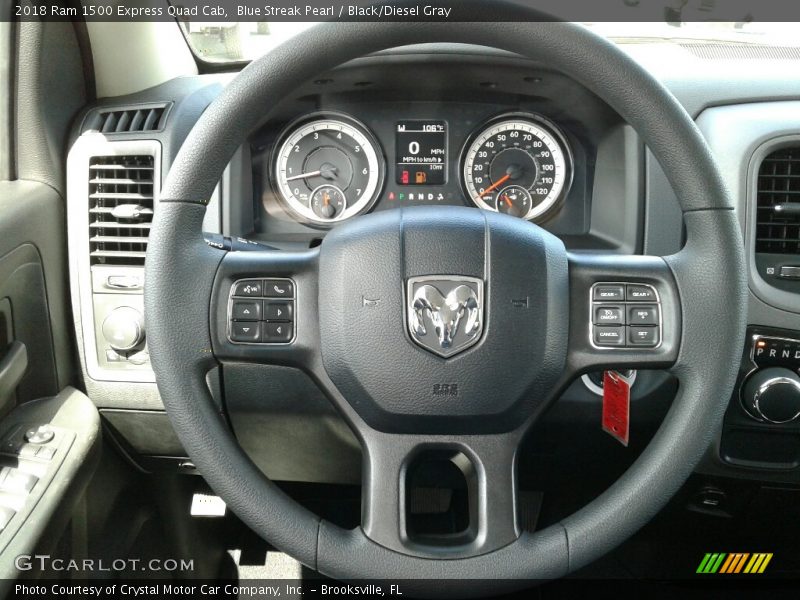 Blue Streak Pearl / Black/Diesel Gray 2018 Ram 1500 Express Quad Cab