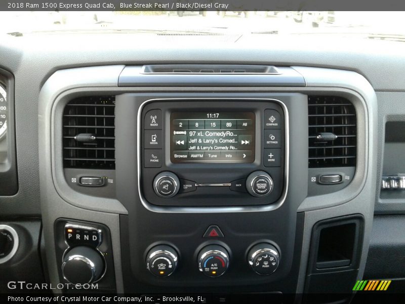 Blue Streak Pearl / Black/Diesel Gray 2018 Ram 1500 Express Quad Cab