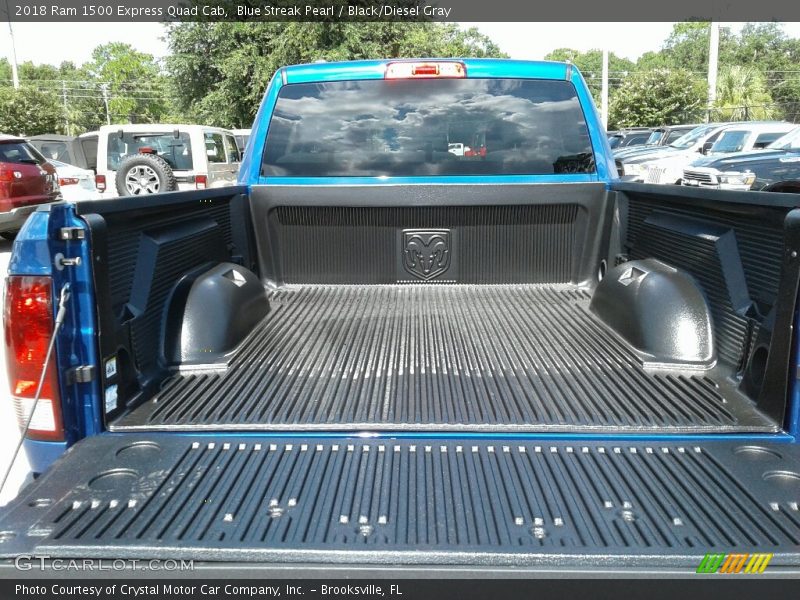Blue Streak Pearl / Black/Diesel Gray 2018 Ram 1500 Express Quad Cab