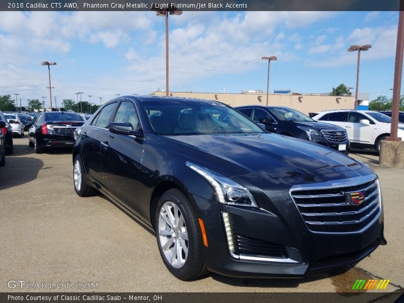 Phantom Gray Metallic / Light Platinum/Jet Black Accents 2018 Cadillac CTS AWD