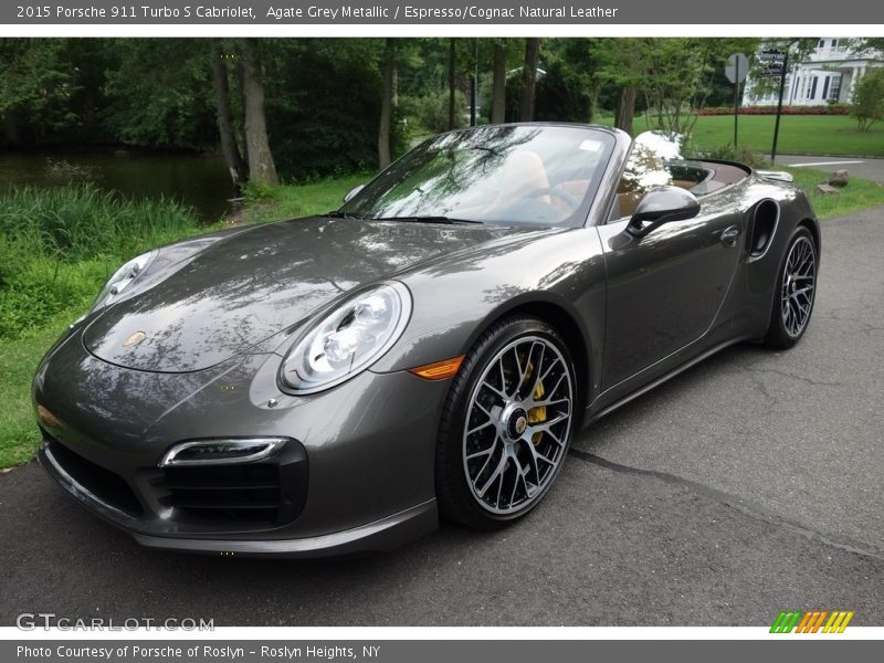 Agate Grey Metallic / Espresso/Cognac Natural Leather 2015 Porsche 911 Turbo S Cabriolet
