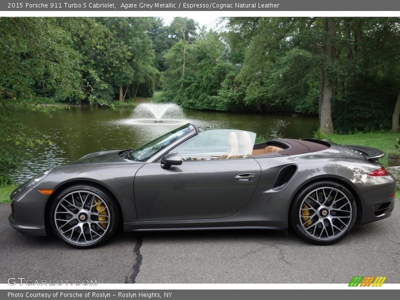 Agate Grey Metallic / Espresso/Cognac Natural Leather 2015 Porsche 911 Turbo S Cabriolet