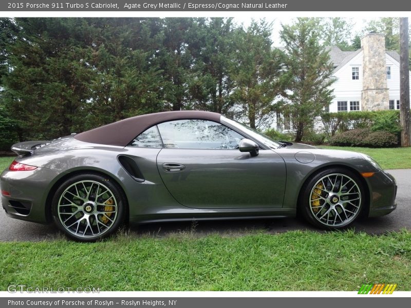 Agate Grey Metallic / Espresso/Cognac Natural Leather 2015 Porsche 911 Turbo S Cabriolet