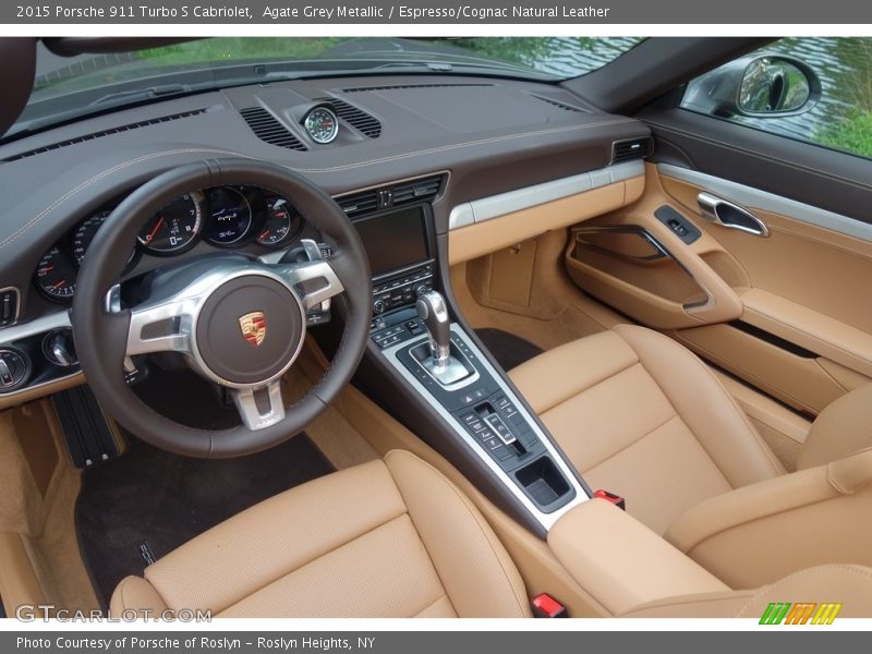 Agate Grey Metallic / Espresso/Cognac Natural Leather 2015 Porsche 911 Turbo S Cabriolet
