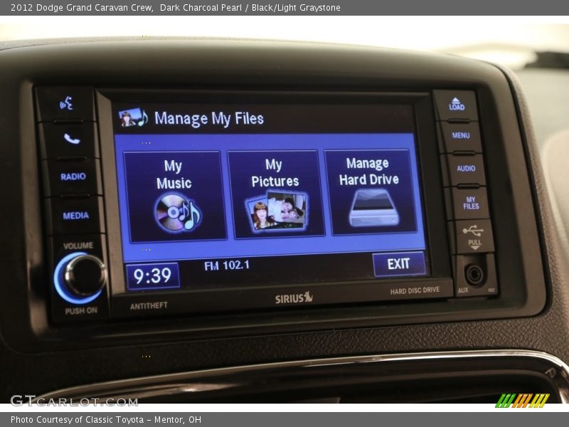 Dark Charcoal Pearl / Black/Light Graystone 2012 Dodge Grand Caravan Crew