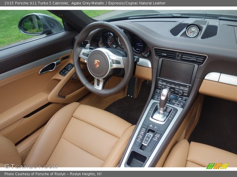 Agate Grey Metallic / Espresso/Cognac Natural Leather 2015 Porsche 911 Turbo S Cabriolet