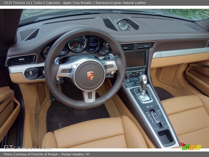 Agate Grey Metallic / Espresso/Cognac Natural Leather 2015 Porsche 911 Turbo S Cabriolet