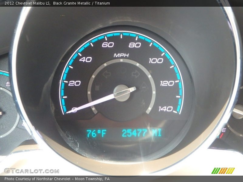 Black Granite Metallic / Titanium 2012 Chevrolet Malibu LS