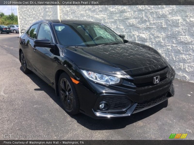 Crystal Black Pearl / Black 2018 Honda Civic EX-L Navi Hatchback